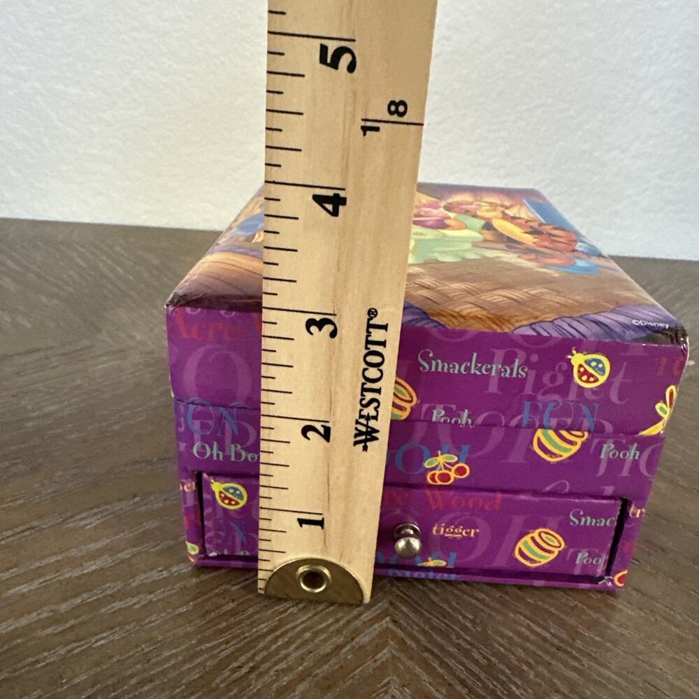 Winnie The Pooh & Friends Square Storage‎ Jewelry Gift Box Vintage Y2K Purple - Picture 12 of 13
